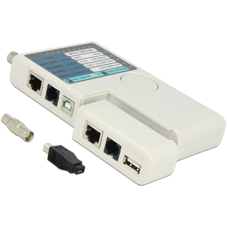 Kabel tester UTP / FTP / STP / Coax(BNC) / USB / RJ45/ RJ11/ RJ12