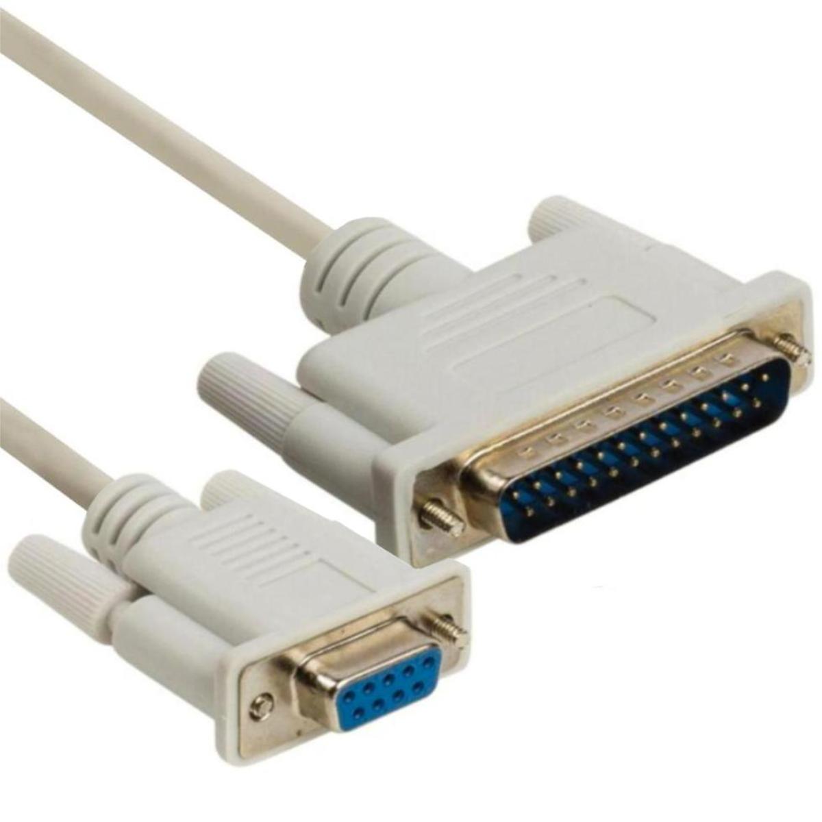 Parallel naar serieel kabel - 2 meter - 9p serieel female -25p parallel male.