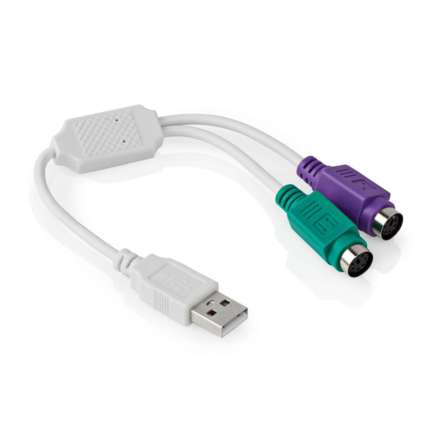 USB naar PS/2 verloopstekker - Wit - Allteq