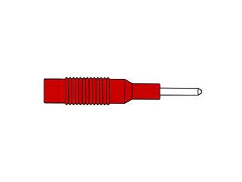 INJECTION-MOULDED ADAPTER PLUG 2mm TO 4mm / RED (MZS 2) - Hirschmann