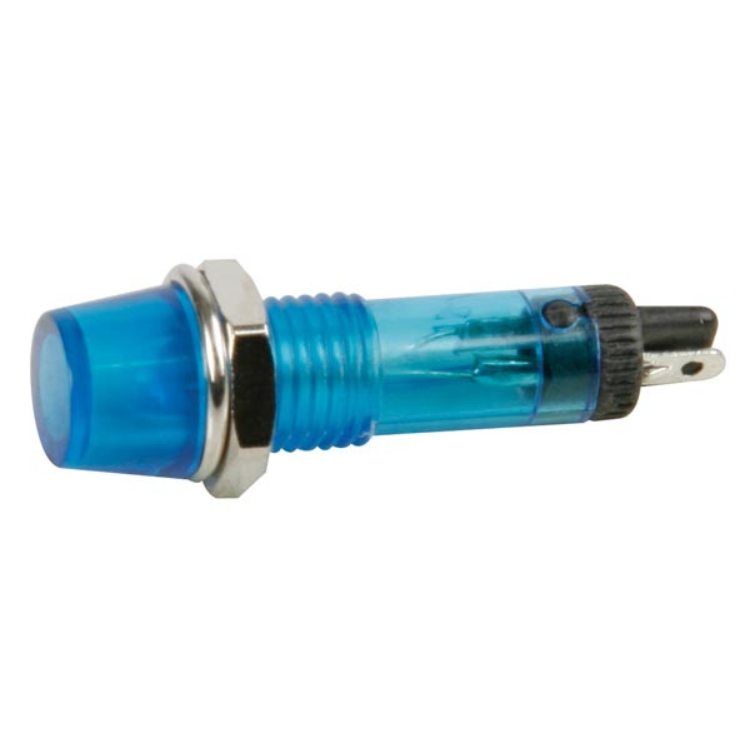 Image of Ronde Signaallamp 8mm 12v Blauw