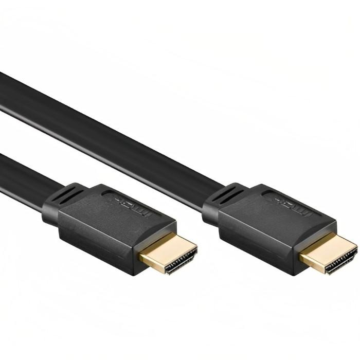 Image of HDMI kabel plat - 1 meter - Zwart - Goobay
