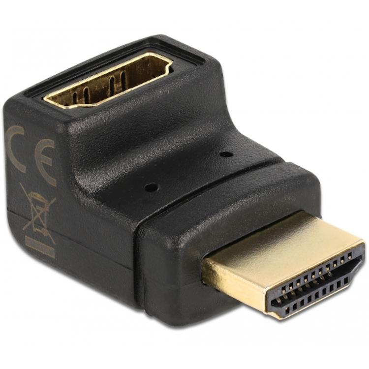 Image of DeLOCK HDMI Stecker > HDMI Buchse 90° oben