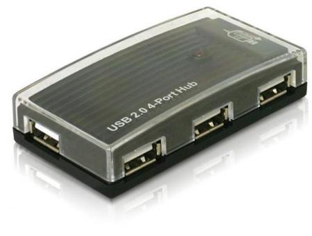 Image of Delock 4 poorten USB 2.0 hub Zwart
