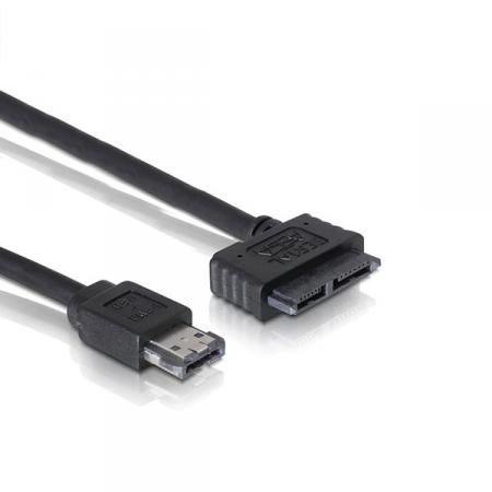 Image of SATA kabel 3 Gbps - 0.5 meter - slim SATA - eSATAp - slim SATA - Deloc