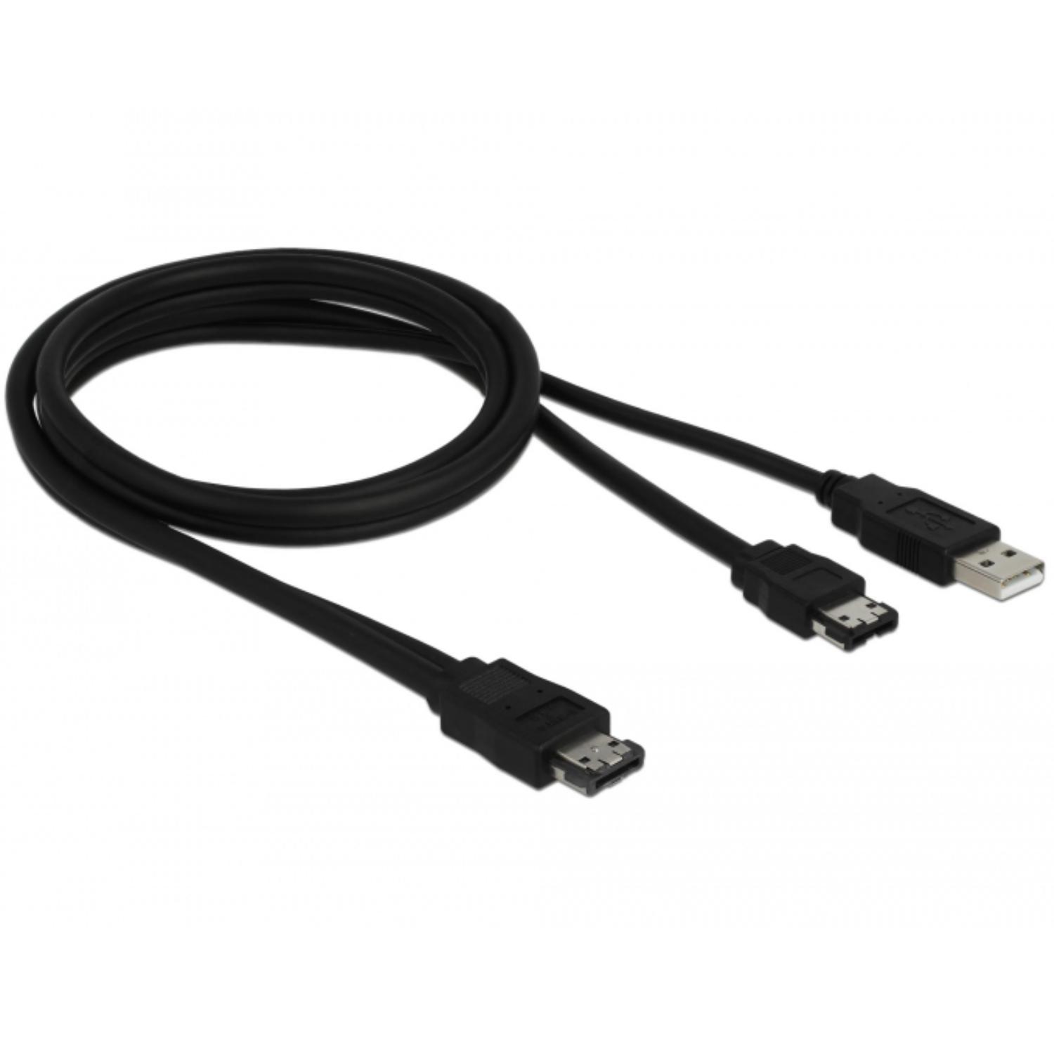Image of DeLOCK Power Over eSATA Y- cable > USB/eSATA male 1m