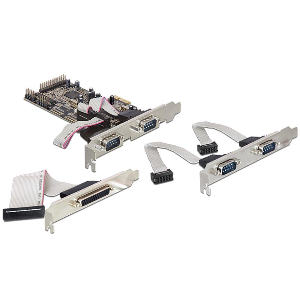 PCI Express Kaart - 4x Serieel + Parallel - Delock