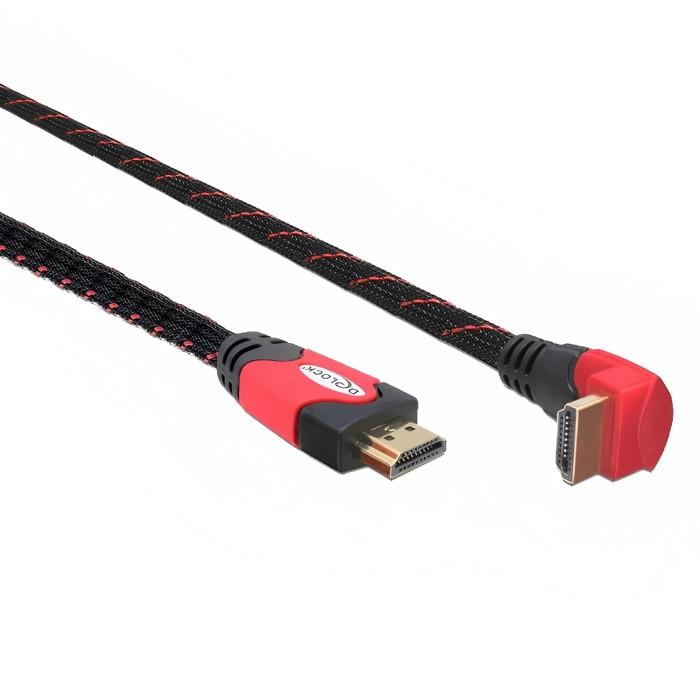 Delock - 1.4 High Speed HDMI kabel - eenzijdig haaks - 3 m - Zwart/Rood