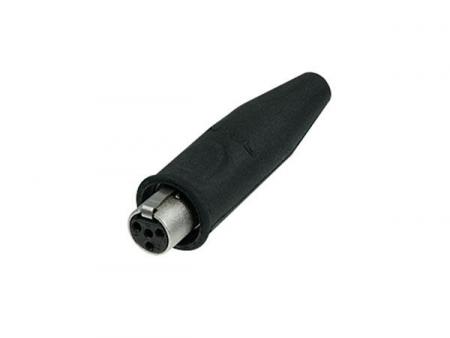 Image of REAN - TINY 4-POLE CABLE CONNECTOR, BLACK METAL SHELL, WATER RESISTANT