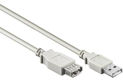 Image of KABEL USB 2.0 Verlängerung, A/A 5,0m S/B grau - Delock