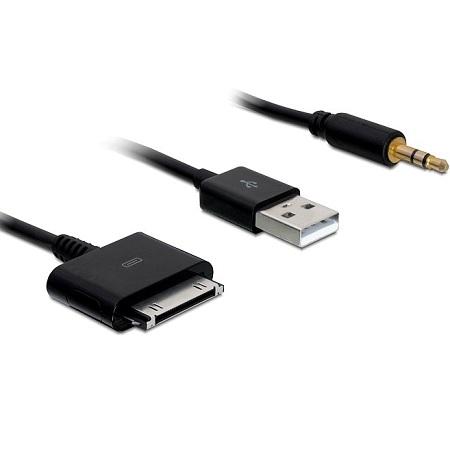 Image of 30-pins naar USB en jack kabel - 1 meter - Delock