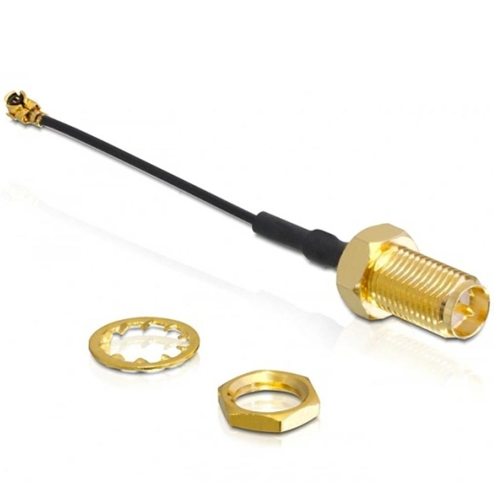 WLANz Anschl. RP-SMA Jack z. Einb. 200mm - Delock 0.2 meter