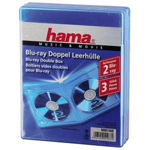 Image of Hama Blu-Ray Disc Double Jewel Case, 3 Pcs./Pack, Blue