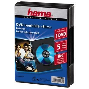 Image of Dvd Slim Box 5 Pak Zwart - Hama