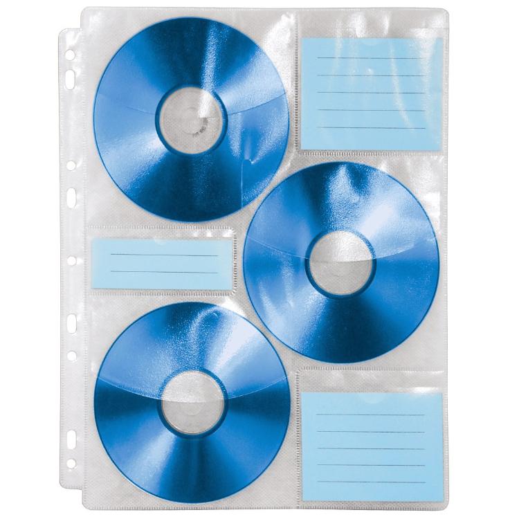 Image of 1x10 Hama CD-ROM-ordner-hoezen transparant-wit 49835