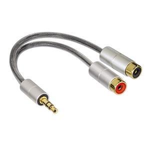 Image of Hama Aluline Cable Adapter, 3.5 Mm, Stereo - 2X Rca Socket