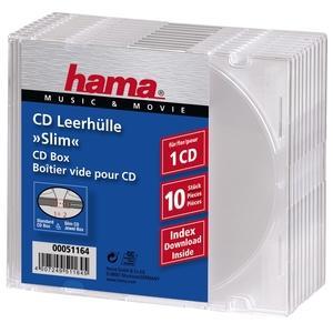 Image of Cd Slim Box 10 Pak Transparant - Hama