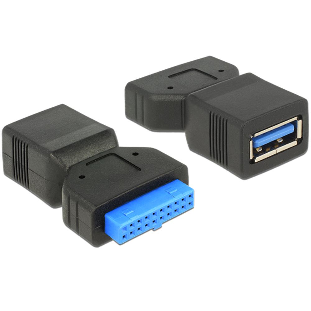 Image of DeLOCK - Adapter, USB 3.0 pin Header 19 pin Female - USB 3.0-A female (65288)
