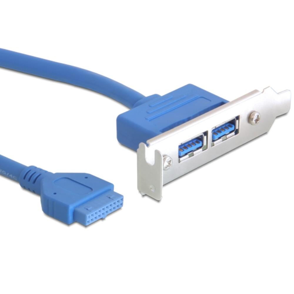 USB 3.0 Low profile bracket - 2 Usb poorten - Delock