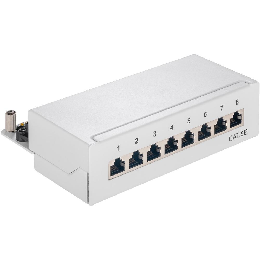 8-poorts patchpaneel 8x RJ45 female