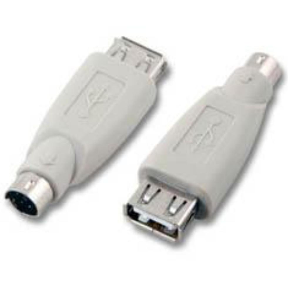 USB-A-jack/Mini-DIN6 plug , USB/PS/2-Adapter - Techtube Pro