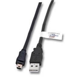 Image of USB2.0 Premium cable, A-Mini B , black, 3,0m - Techtube Pro