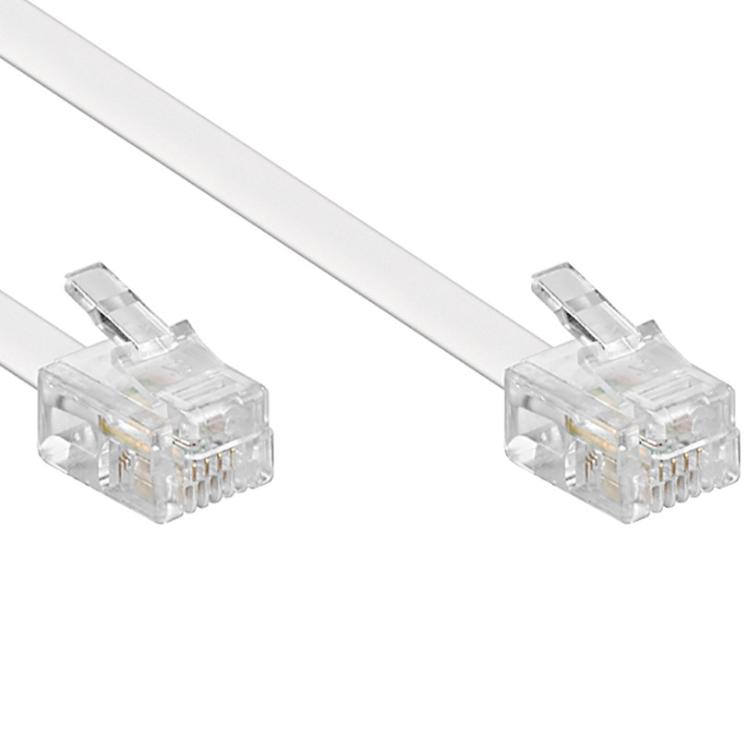 DSL kabel RJ11 - 10 meter - Wit - Goobay