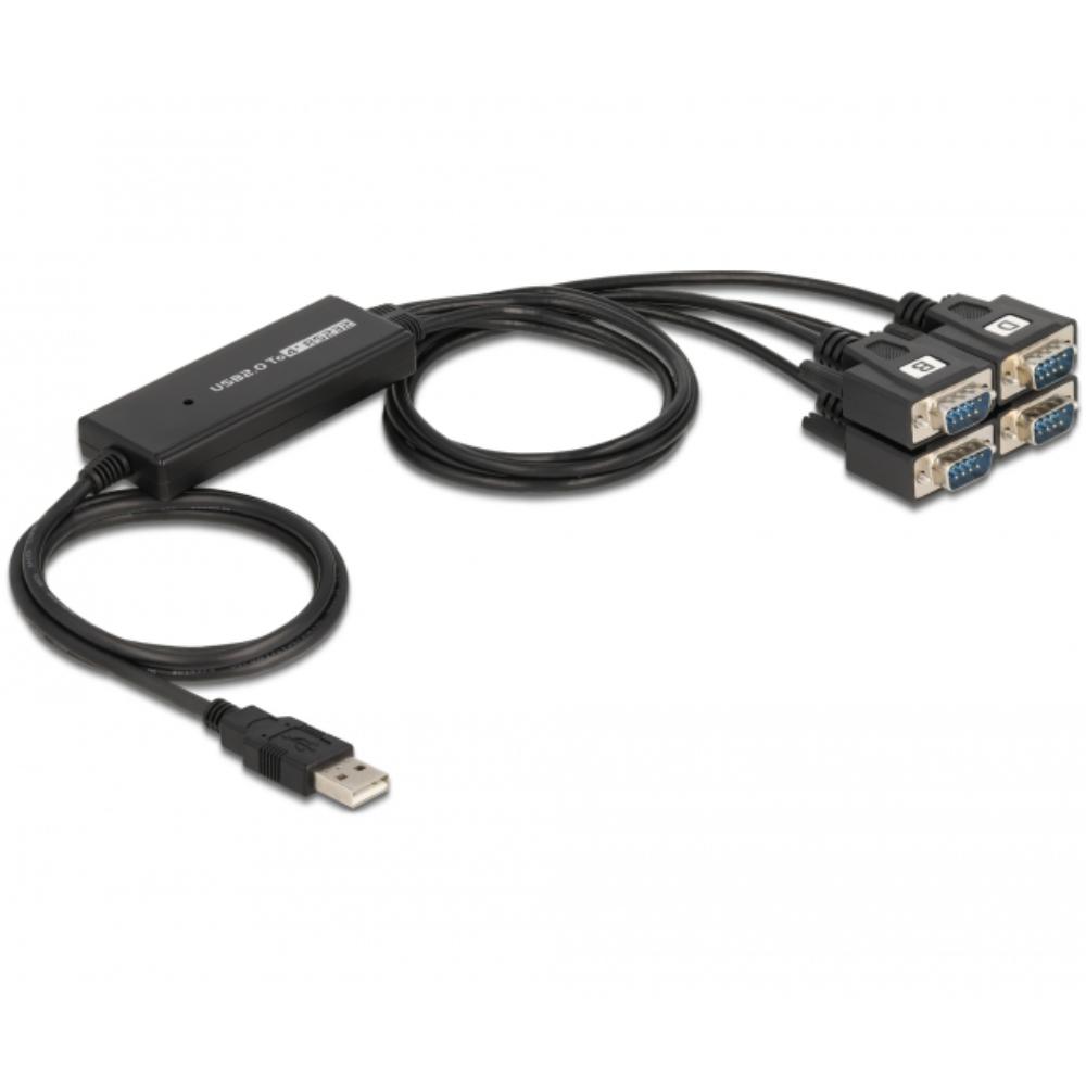 Image of Adapter USB 2.0 Seriell 4x 9 Pin St Delock - Delock