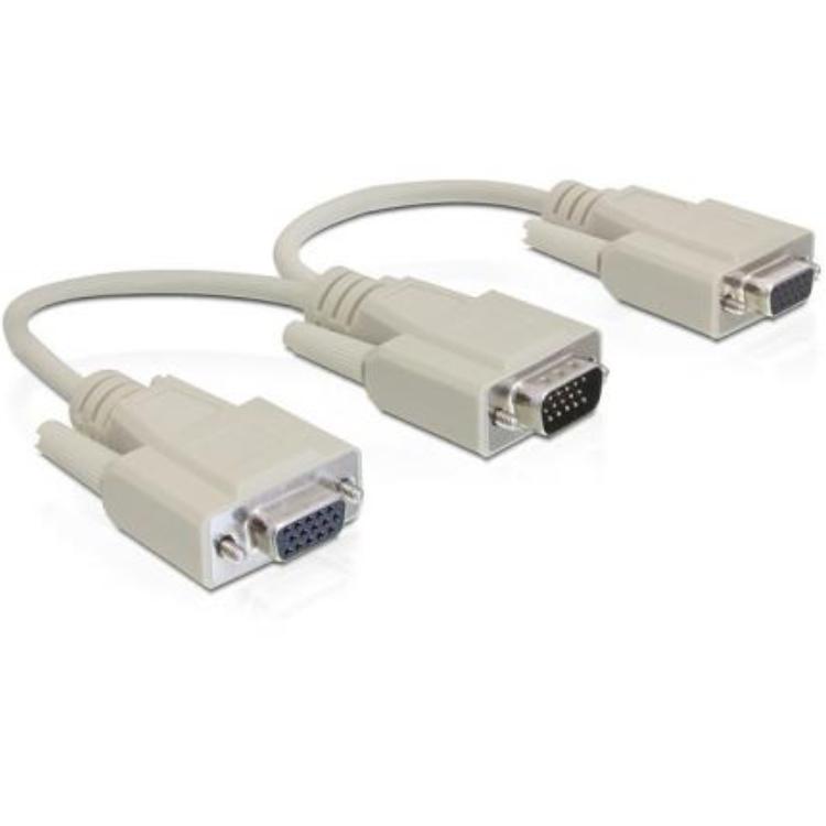 VGA naar VGA + VGA Splitter - Delock