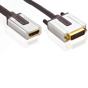 Image of DVI Kabel DVI-D 24+1-Pins Male - HDMI-Uitgang 0.20 M Antraciet
