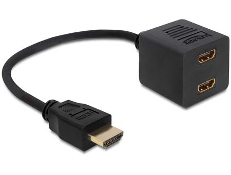 Image of Adapterkabel HDMI St > 2x Bu High Speed HDMI with Ethernet - Delock