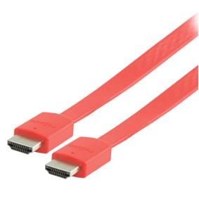 Image of High speed HDMI platte kabel met ethernet 2,00 m rood - Valueline