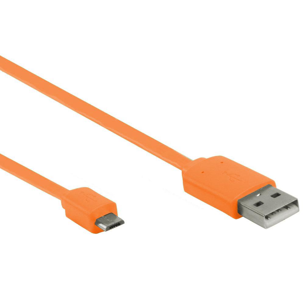 Image of USB 2.0 Kabel A Male - Micro-B Male Plat 1.00 M Oranje
