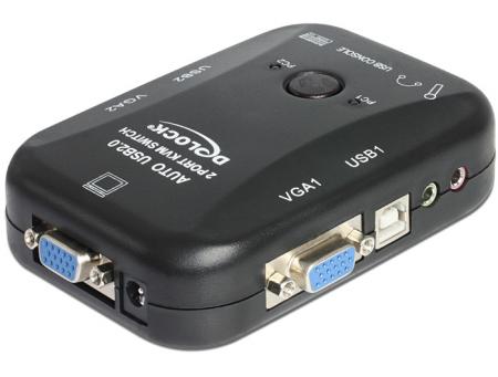 Image of 2-Poorts USB VGA KVM Schakelaar Met Audio - Delock