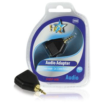 Image of Audio adapter 3.5mm mannelijk - 2x 3.5mm vrouwelijk - HQ