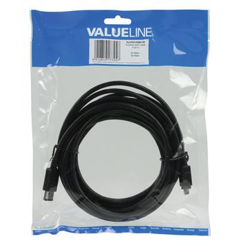 Image of FireWire 4p naar 6p kabel 5,00 m zwart - Valueline