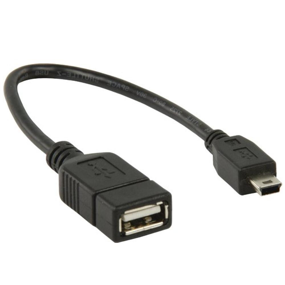 Image of Haiqoe USB On The Go USB2 A ==> Mini 5-pin 0,2m