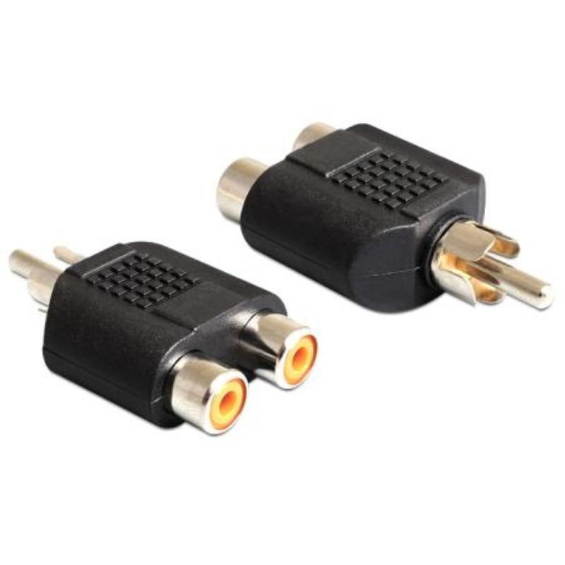 Image of Adapter Audio 2x Cinch Buchse -> 1x Cinch Stecker Delock - Quality4All