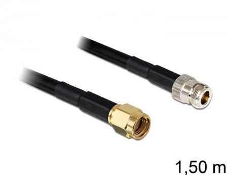 Image of Delock RP-SMA plug > N jack LMR195 1,50 m - Quality4All
