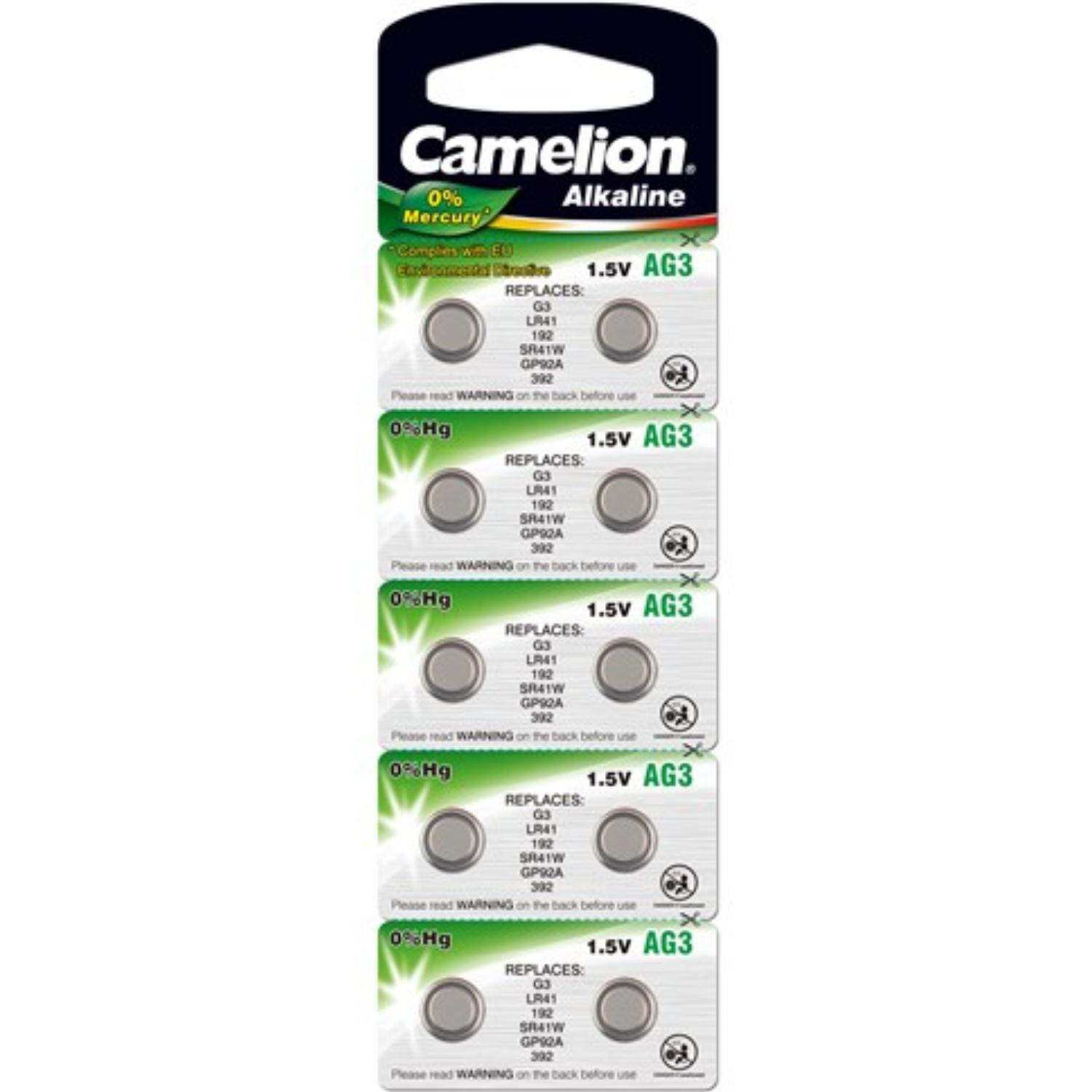 Knoopcel batterij - AG3 - 10 batterijen - Camelion