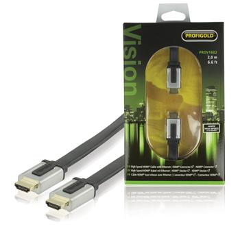 Image of High Speed HDMI Kabel Met Ethernet Plat HDMI-Connector - HDMI-Connector 2.00 M Zwart