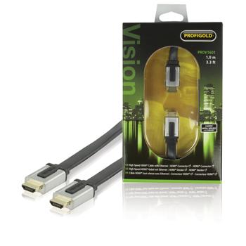 Image of High Speed HDMI Kabel Met Ethernet Plat HDMI-Connector - HDMI-Connector 1.00 M Zwart