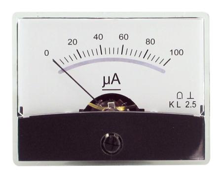 Image of Drehspul-Einbauinstrument m.Spiegelskala 0-100uA DC - Dynavox