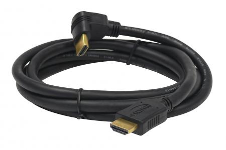Image of HDMI-Kabel Winkelstecker-Stecker 2,0m Kontakte vergoldet - schwarz - D