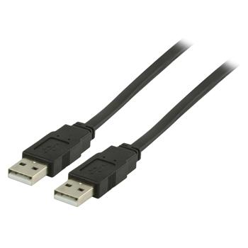 Image of USB 2.0 Kabel A Male - A Male Plat 1.00 M Zwart