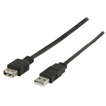 Image of USB 2.0 USB A male - USB A female platte verlengkabel 1,00 m zwart - V