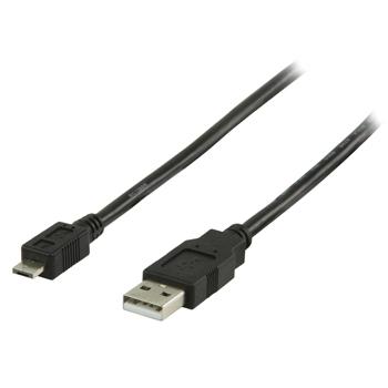 Image of USB 2.0 Kabel A Male - Micro-A Male Rond 1.00 M Zwart