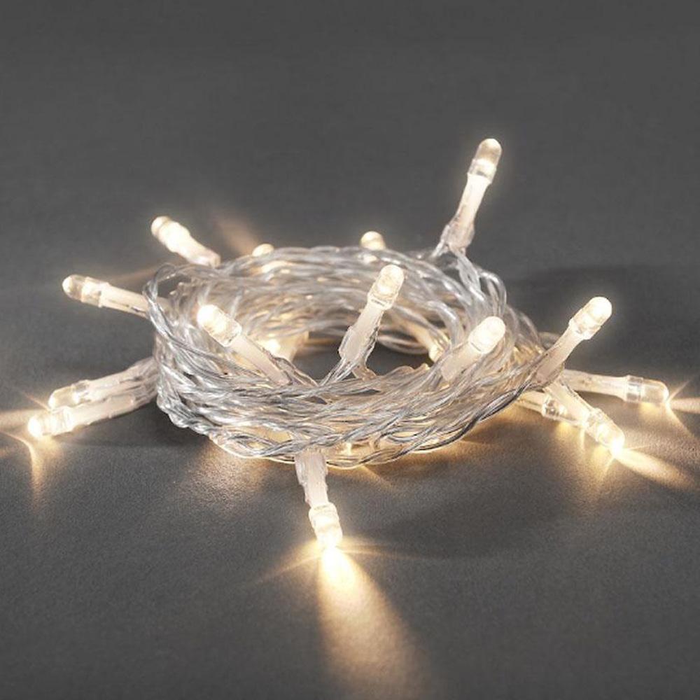 Lichtsnoer - led kerstverlichting binnen - 20 lampjes - 2.85 meter - warm wit - 2x AA