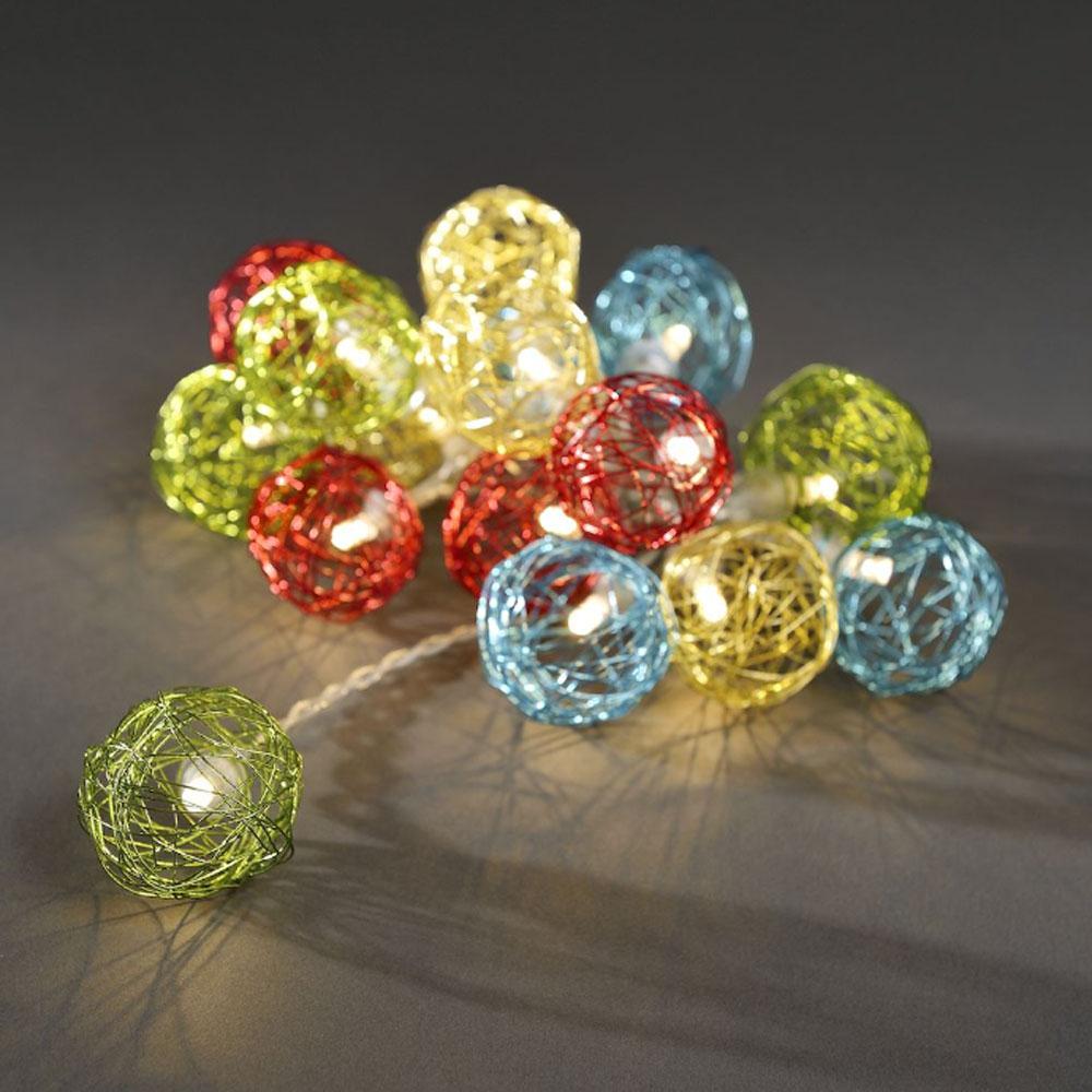 Lichtslinger - led kerstverlichting binnen - 16 lampjes - 2.25 meter - warm wit - 3x AA