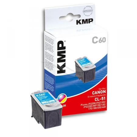 Image of KMP C60 Inktpatroon kleur compatibel met Canon CL-51